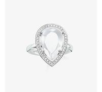 THOMAS SABO Silver Pear Shape Milky Quartz Cubic Zirconia Ring TR2043-690-14-54 (N)