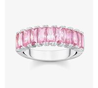 THOMAS SABO Silver & Pink Baguette Cut Cubic Zirconia Ring TR2366-051-9-54