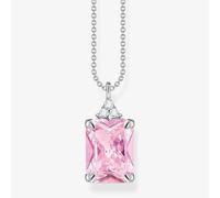 THOMAS SABO Silver & Pink Octagon Cut Cubic Zirconia Necklace KE2089-051-9-L45V