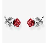 THOMAS SABO Silver Red Rose Romance Stud Earrings H2314-664-10