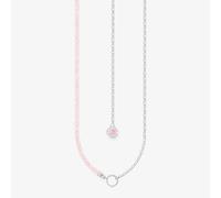 THOMAS SABO Silver Rose Quartz Bead Charm Necklace KE2190-067-9-45