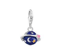 Thomas Sabo Silver Saturn With Dark Blue Cold Enamel Charm Pendant