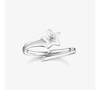 Thomas Sabo Women Ring with White Stones and White Cold Enamel Silver 925 Sterling Silver, Cold Enamel TR2443-041-14