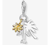Thomas Sabo Silver Two Colour Palm Tree Sun Plane Charm 1430-413-21 In Gold Gold One Size