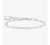 THOMAS SABO Silver White Cold Enamel Long Link 17cm Charm Bracelet X0286-007-21-17