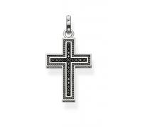 Thomas Sabo Silver Zirconia Black Cross Pendant PE530-051-11