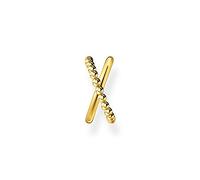 THOMAS SABO Single ear cuff criss cross dots yellow gold 18k Yellow Gold Plating, 925 Sterling Silver