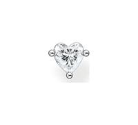 Thomas Sabo Charm Club Charming Charming Sterling Silver Heart White Single Earring H2234-051-14 - Sterling Silver / Zirconia