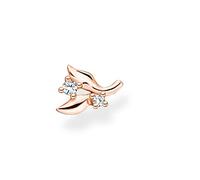 Thomas Sabo Rose Gold Tone CZ Leaves Single Stud Earring 0.64 x 0.54cm