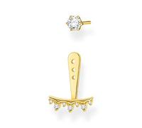 THOMAS SABO Single ear stud white Stones gold 925 Sterling Silver, 18k Yellow Gold Plating