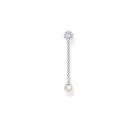 Thomas Sabo Women Single Stud Earring with long Pearl Pendant 925 Sterling Silver H2238-167-14