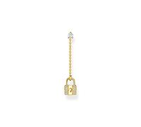 Thomas Sabo Charm Club Charming Sterling Silver Gold Plated Padlock Single Earring H2213-414-14 - Sterling Silver / Gold Plated / Zirconia