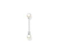 Thomas Sabo Sterling Silver Pearl & CZ Single Drop Earring 3.3x0.6
