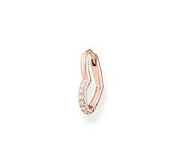 Thomas Sabo Womens White Heart 18ct Rose Gold-plated Sterling-silver and White Zirconia Hoop Earring