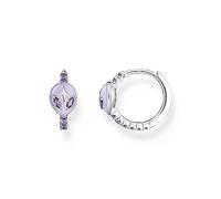 THOMAS SABO Single hoop earrings with alien head and zirconia silver 925 Sterling Silver, Cold Enamel