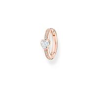THOMAS SABO Ladies Single Rose Gold-Plated Hoop Heart Earring CR692-416-14