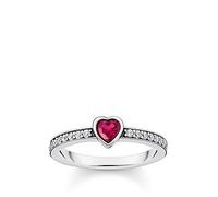 Thomas Sabo Womens 925 Silver & Cz Heart Sterling-silver and Zirconia Ring 52mm
