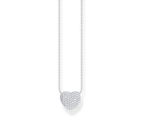 Thomas Sabo Sterling Silver 15.7" Cubic Zirconia Heart Shaped Pendant Necklace