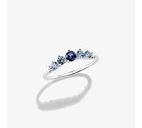 THOMAS SABO Sterling Silver & Blue Crystal Five Stone Ring TR2551-166-1-54