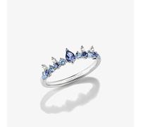 THOMAS SABO Sterling Silver & Blue Crystal Tiara Ring TR2552-166-1-56