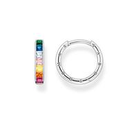 Thomas Sabo Sterling Silver Colourful Stone Hoop Earrings - Silver
