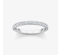 Thomas Sabo Sterling Silver Essentials Sterling Silver Sparkling White Zirconia Pavé Ring - Size 56 - Sterling Silver / Zirconia