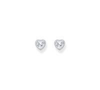 Thomas Sabo Sterling Silver & Cubic Zirconia Heart Shaped Halo Stud Earrings
