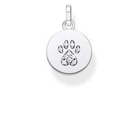 Sterling Silver White Cat Paw Disc Pendant PE882-643-14