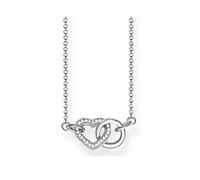 Thomas Sabo Sterling Silver Cubic Zirconia Together Forever Heart Link Necklace, One Colour, Women One Colour