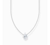 Thomas Sabo Sterling Silver Essentials Sterling Silver Drop-Shaped White Zirconia Necklace