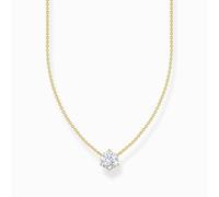 Thomas Sabo Sterling Silver Essentials Sterling Silver Gold Plated White Zirconia Necklace