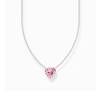 Thomas Sabo Sterling Silver Essentials Sterling Silver Pink Heart-Shaped Zirconia Necklace