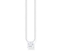 Thomas Sabo Sterling Silver Essentials Sterling Silver Sparkling White Square Zirconia Necklace KE2212-051-14 - Sterling Silver / Zirconia