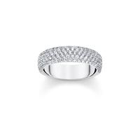 Thomas Sabo Sterling Silver Essentials Sterling Silver Sparkling White Zirconia Band Ring - Size 52 - Sterling Silver / Zirconia