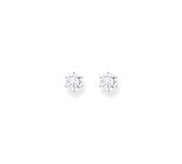 Thomas Sabo Sterling Silver Ear studs with big, white zirconia Recycled 925 silver, Women, H2300-051-14