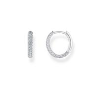 Thomas Sabo Sterling Silver Essentials Sterling Silver Sparkling White Zirconia Pavé Hoop Earrings CR730-051-14 - Sterling Silver / Zirconia