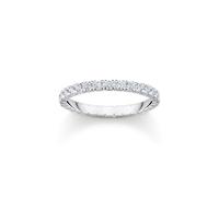 Thomas Sabo Sterling Silver Essentials Sterling Silver Sparkling White Zirconia Pavé Ring - Size 54 - Sterling Silver / Zirconia