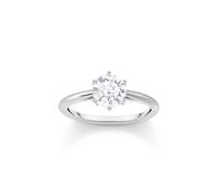 Thomas Sabo Sterling Silver Essentials Sterling Silver Sparkling White Zirconia Ring - Size 52 - Sterling Silver / Zirconia