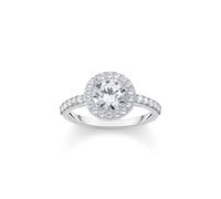 Thomas Sabo Sterling Silver Essentials Sterling Silver Sparkling White Zirconia Ring - Size 56 - Sterling Silver / Zirconia