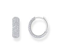 Thomas Sabo Sterling Silver Essentials Sterling Silver Sparkling White Zirconia Wide Hoop - Sterling Silver / Zirconia