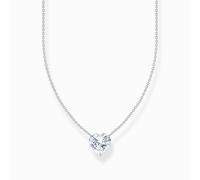 Thomas Sabo Sterling Silver Essentials Sterling Silver White Heart-Shaped Zirconia Necklace