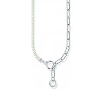 Thomas Sabo Sterling Silver Freshwater Pearls Zirconia Necklace KE2193-167-14-L47V - Sterling Silver / Freshwater Pearl / Zirconia