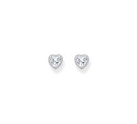 Thomas Sabo Sterling Silver Glam & Soul Sterling Silver Love & Hearts White Heart Earrings - Sterling Silver / Zirconia