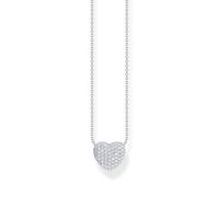 Thomas Sabo Sterling Silver Glam & Soul Sterling Silver Love & Hearts White Pavé Necklace - Sterling Silver / Zirconia