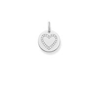 Thomas Sabo Sterling Silver Gold Love Heart Disc Charm Pendant