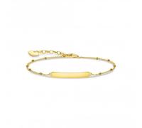 Thomas Sabo Sterling Silver Gold Plated Engravable Bar Dot Bracelet A1