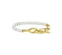 Thomas Sabo Sterling Silver Gold Plated Fresh Water Cultured Pearls Zirconia Bracelet A2134-445-14-L19V - Sterling Silver / Gold Plated / Freshwater Pearl / Zirconia