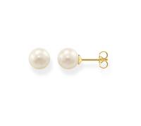 Thomas Sabo Sterling Silver Gold Plated Freshwater Pearl White Ear Studs H1431-430-14 - - Sterling Silver / Gold Plated / Freshwater Pearl