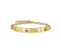 Thomas Sabo Sterling Silver Gold Plated Stones Long Bridge Bracelet A2139-995-7-L19V - Sterling Silver /Gold Plated / Synthetic Corundum / Zirconia