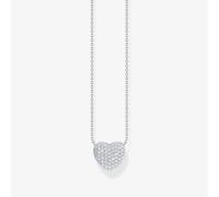 Thomas Sabo Sterling Silver Necklace with heart pendant and white zirconia Recycled 925 silver, Women, KE2277-051-14-L45V